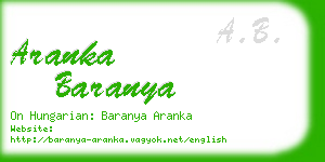 aranka baranya business card